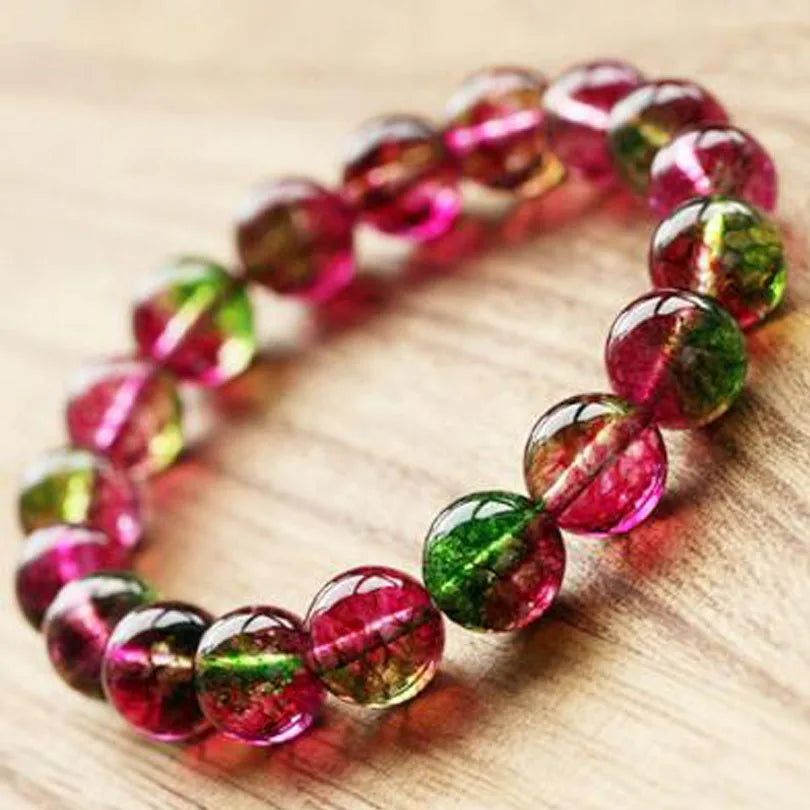 Natural Olivine Stone Beaded Bracelet – Semi-Precious Gem Jewelry for Men and Women