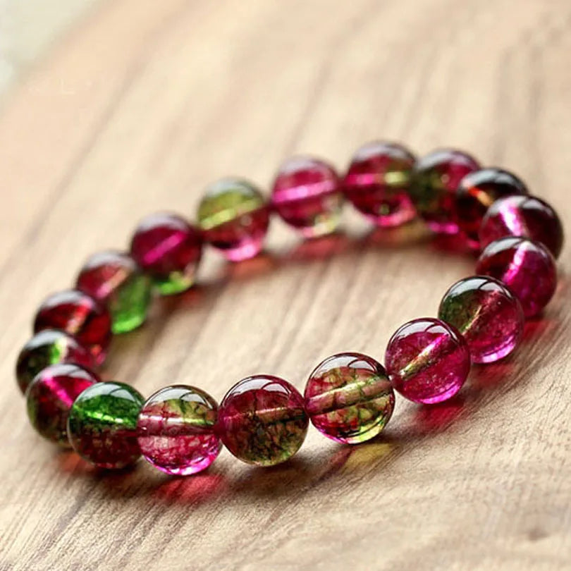Natural Olivine Stone Beaded Bracelet – Semi-Precious Gem Jewelry for Men and Women