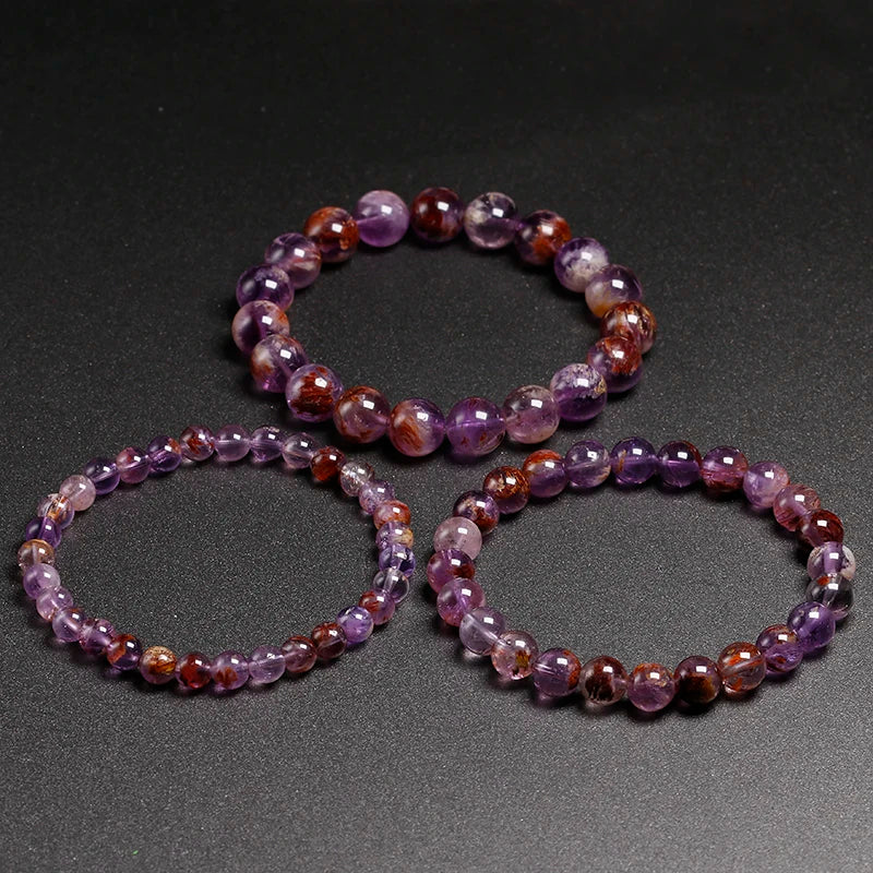 Natural Amethyst Beaded Bracelet – Gemstone Jewelry for Men and Women