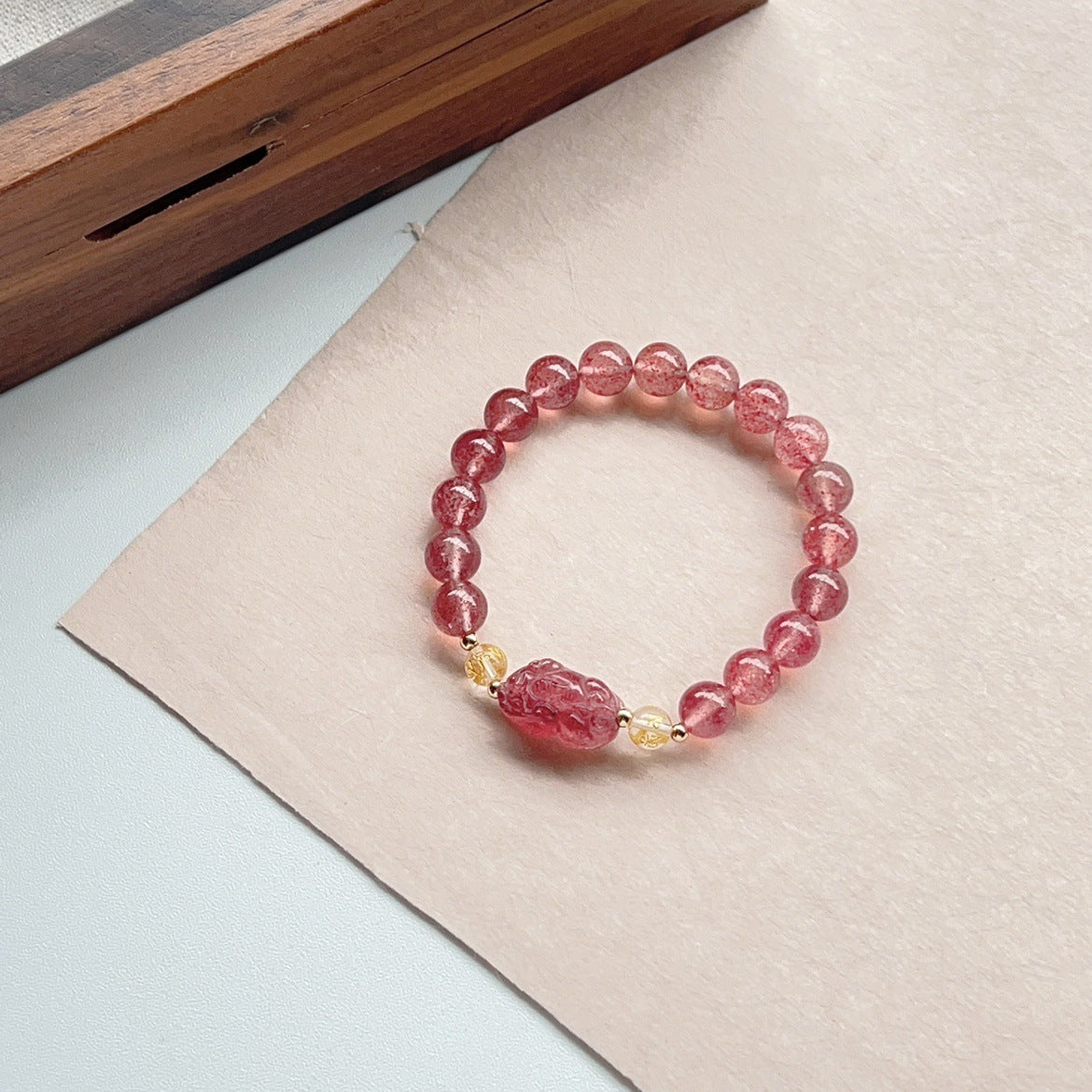 Couple Crystal Bracelets – Natural Obsidian & Rose Quartz Matching Set for Him & Her