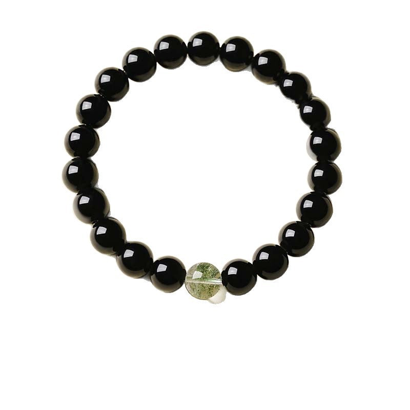 Natural Black Obsidian Beaded Bracelet – Matching Couple Jewelry for Men and Women