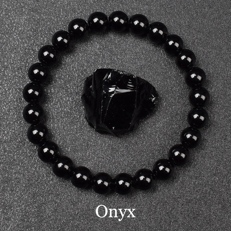 Natural Golden Obsidian Bead Bracelet for Men and Women – Round Energy Stone Jewelry