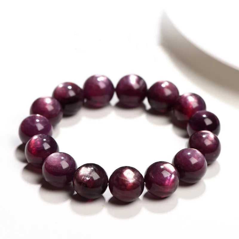 Natural Purple Lepidolite Quartz Beaded Bracelet – Gemstone Jewelry for Men and Women