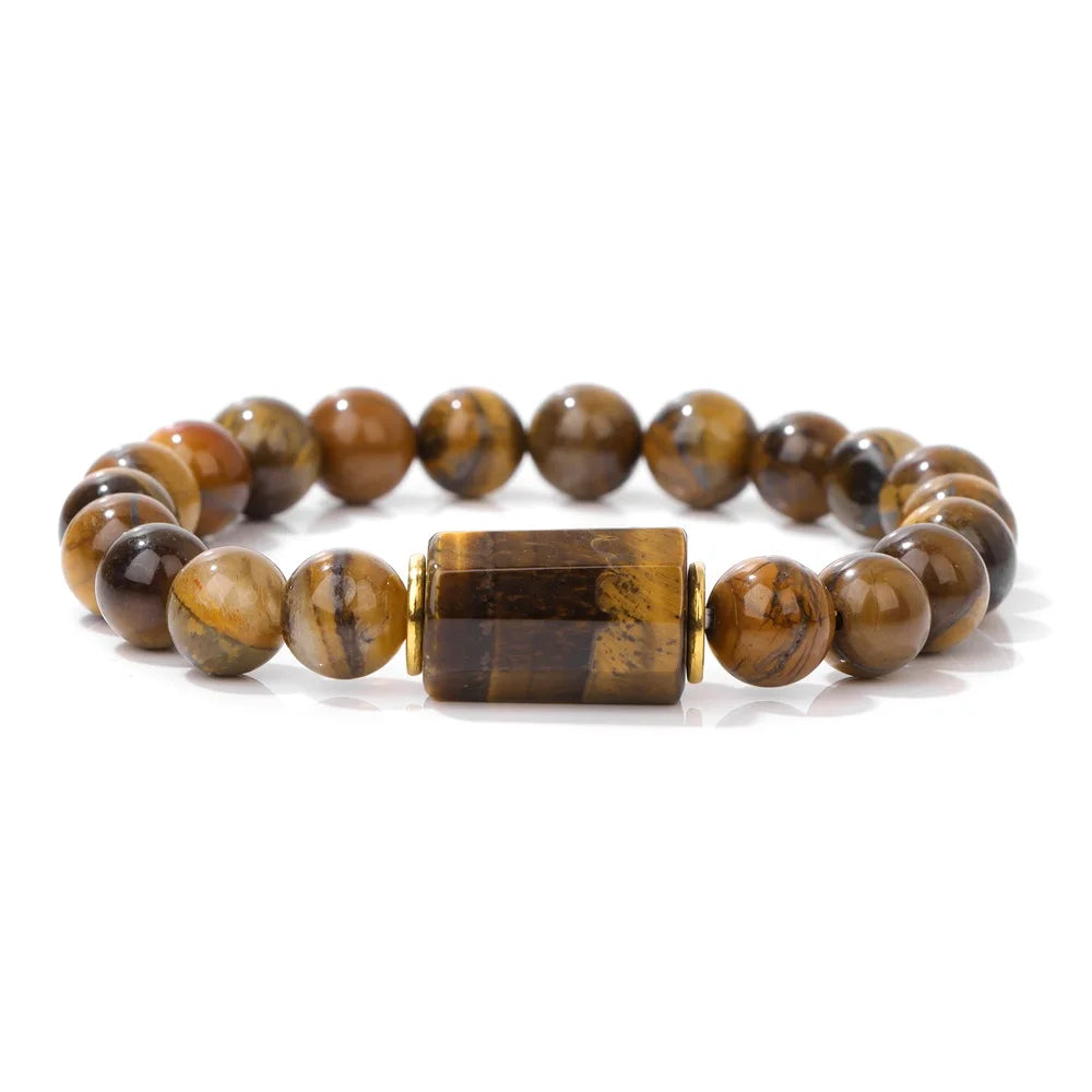 Natural Stone Crystal Beaded Bracelet Handmade Unisex Jewelry
