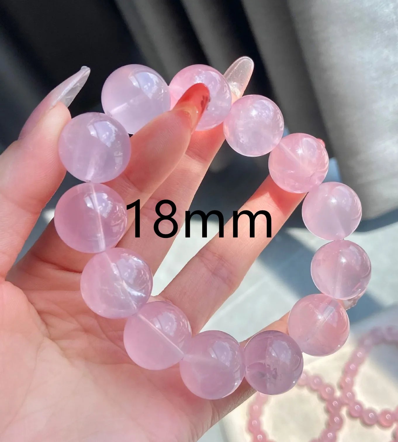 Natural Rose Quartz Beaded Bracelet – Pink Gemstone Jewelry for Men and Women