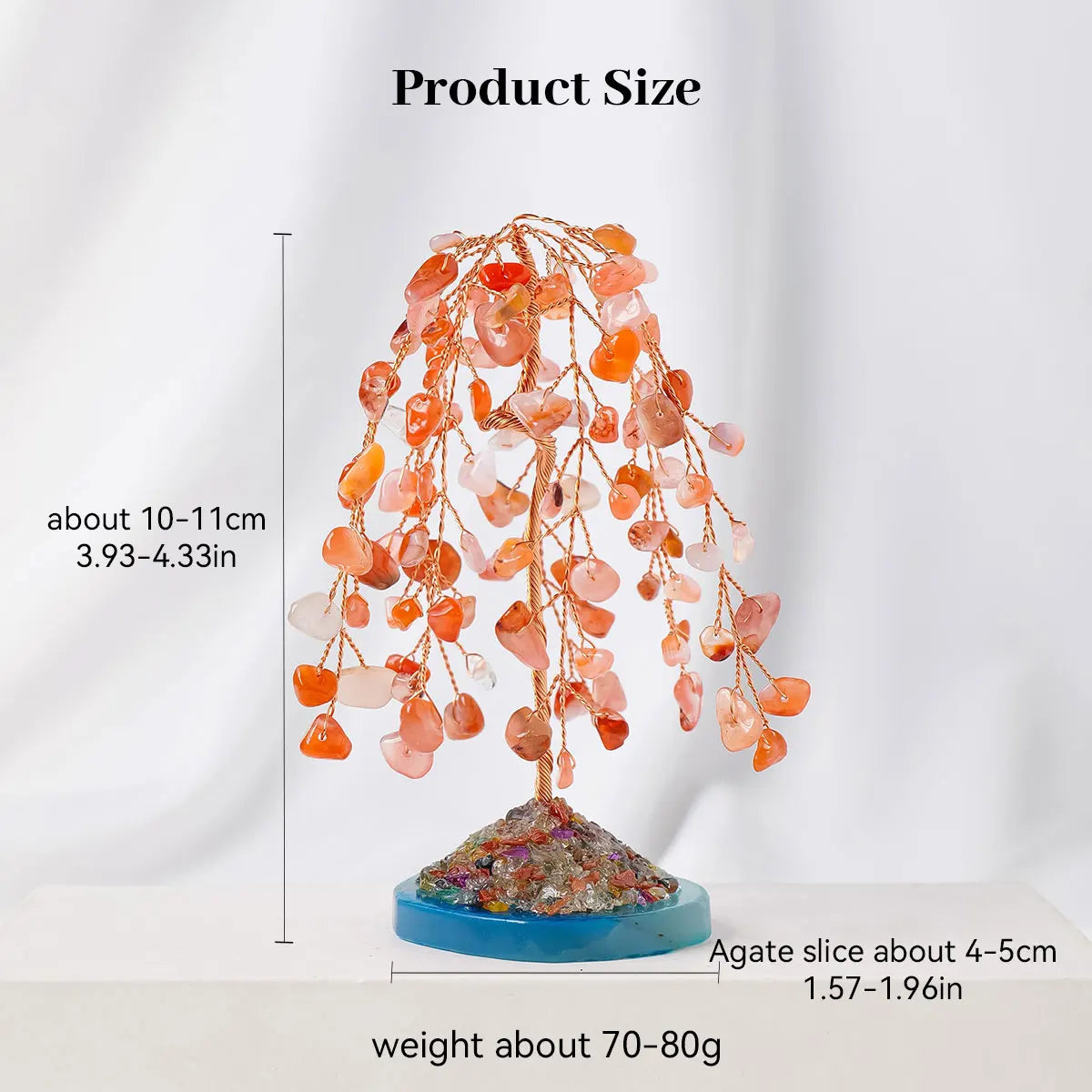 Natural Crystal Gemstone Tree with Amethyst Rose Quartz Agate on Copper Wire Base