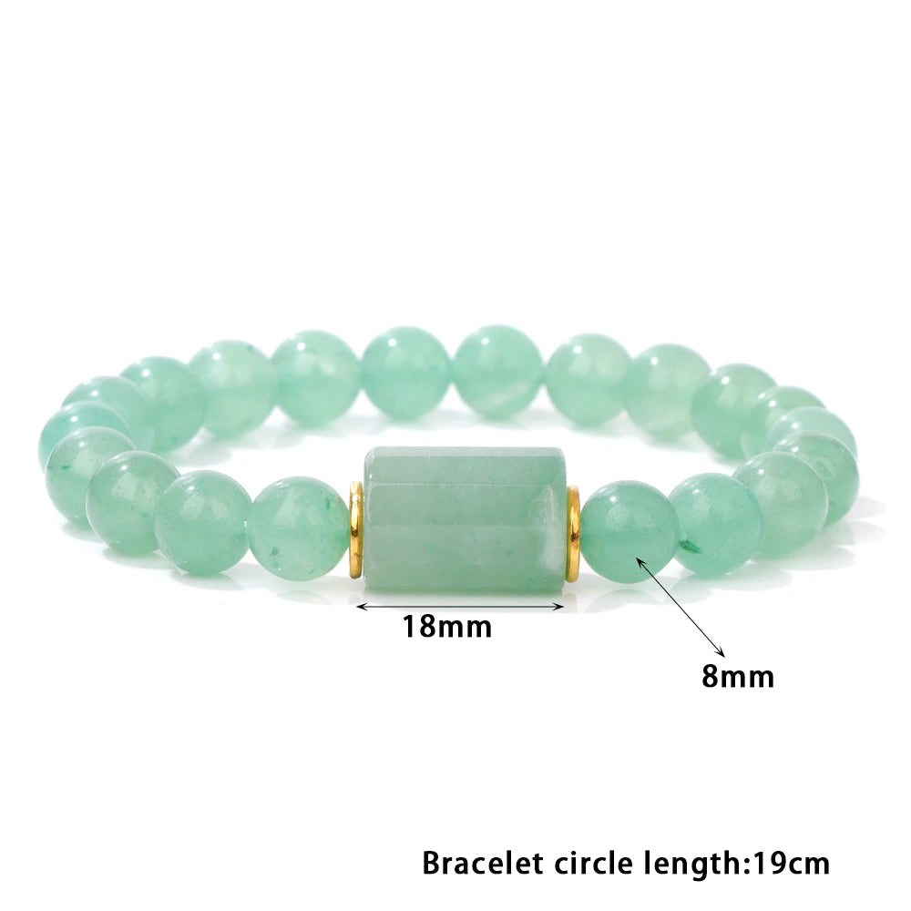 Natural Stone Crystal Beaded Bracelet Handmade Unisex Jewelry