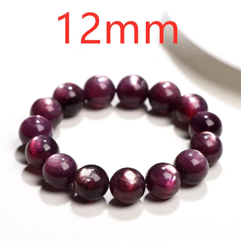 Natural Purple Lepidolite Quartz Beaded Bracelet – Gemstone Jewelry for Men and Women