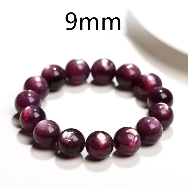 Natural Purple Lepidolite Quartz Beaded Bracelet – Gemstone Jewelry for Men and Women