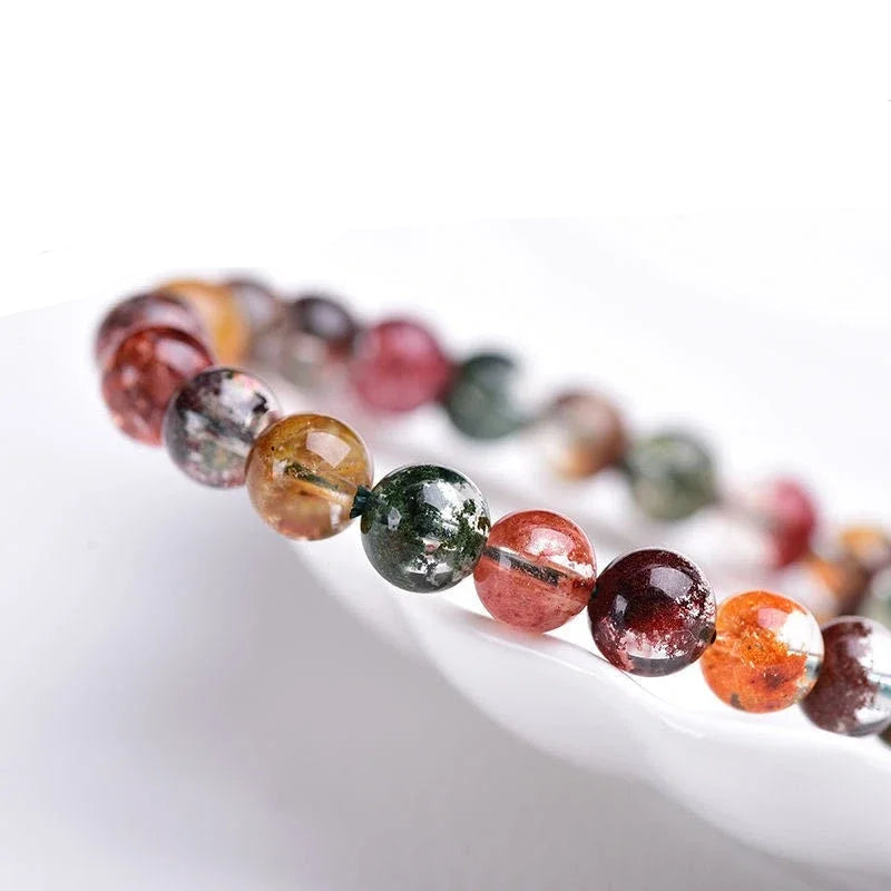 Natural Color Ghost Crystal Beaded Bracelet – Gemstone Jewelry for Men and Women