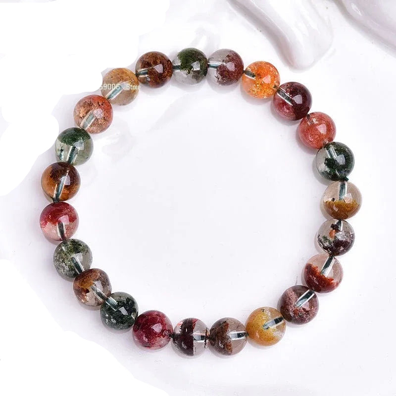 Natural Color Ghost Crystal Beaded Bracelet – Gemstone Jewelry for Men and Women