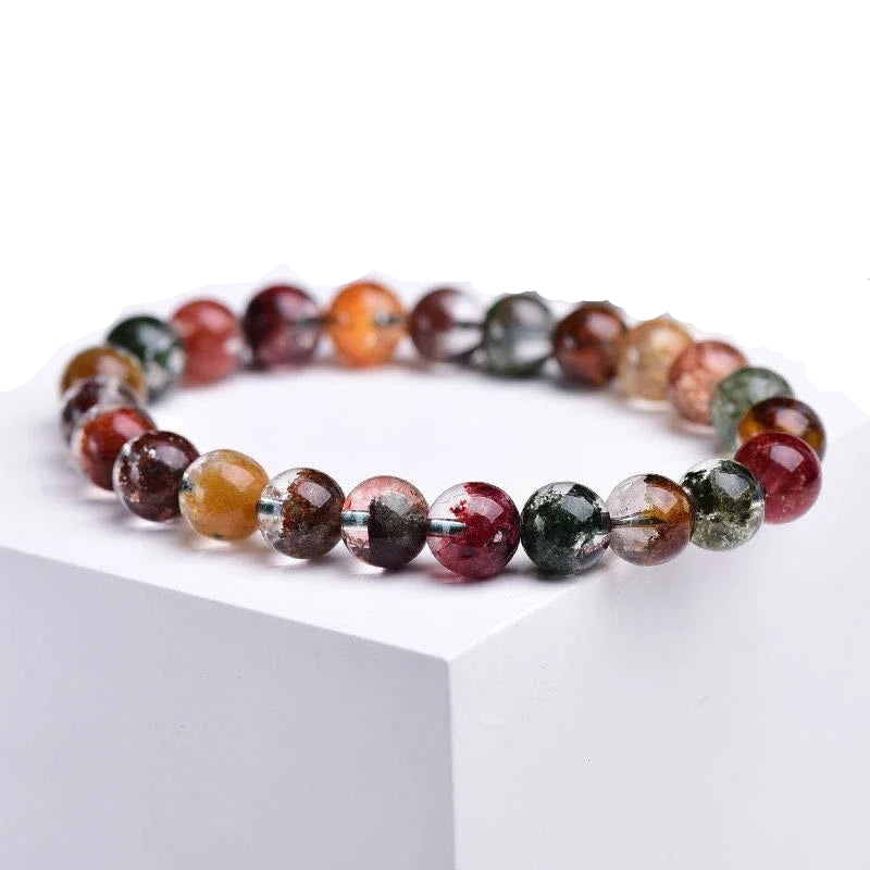 Natural Color Ghost Crystal Beaded Bracelet – Gemstone Jewelry for Men and Women