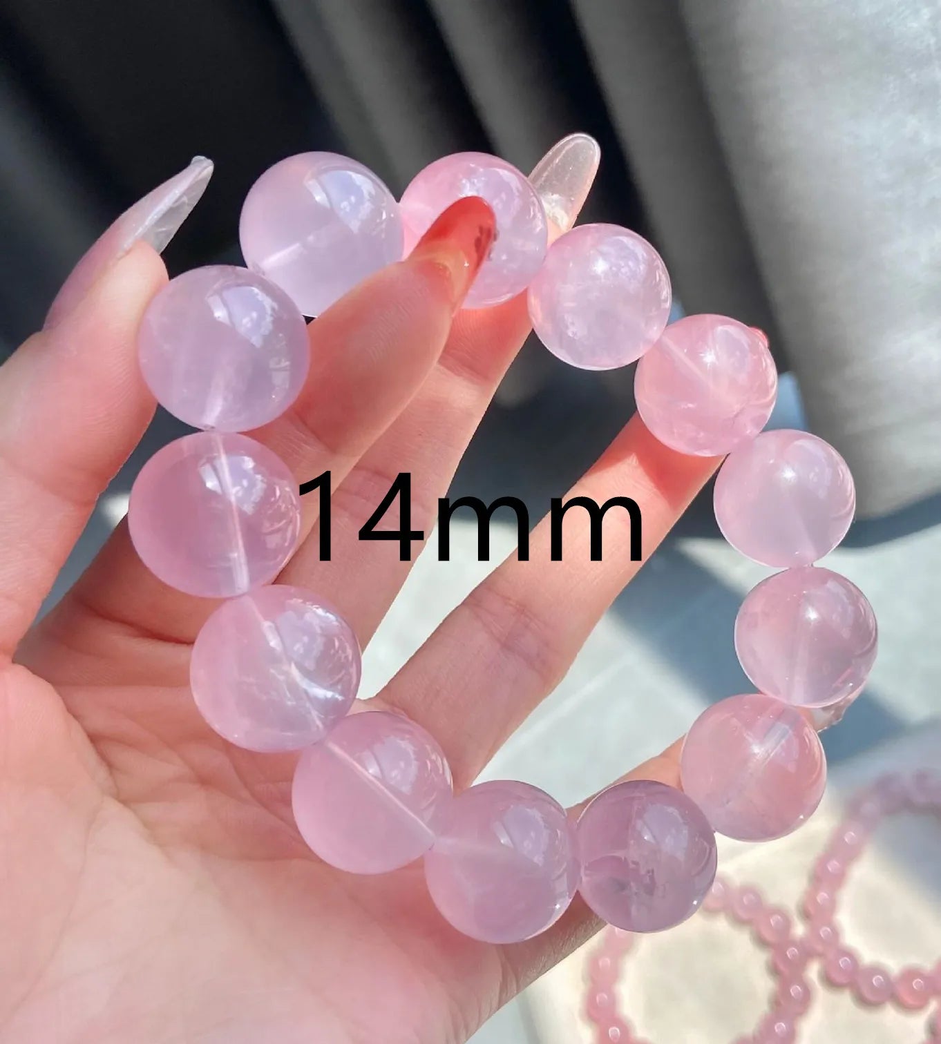 Natural Rose Quartz Beaded Bracelet – Pink Gemstone Jewelry for Men and Women
