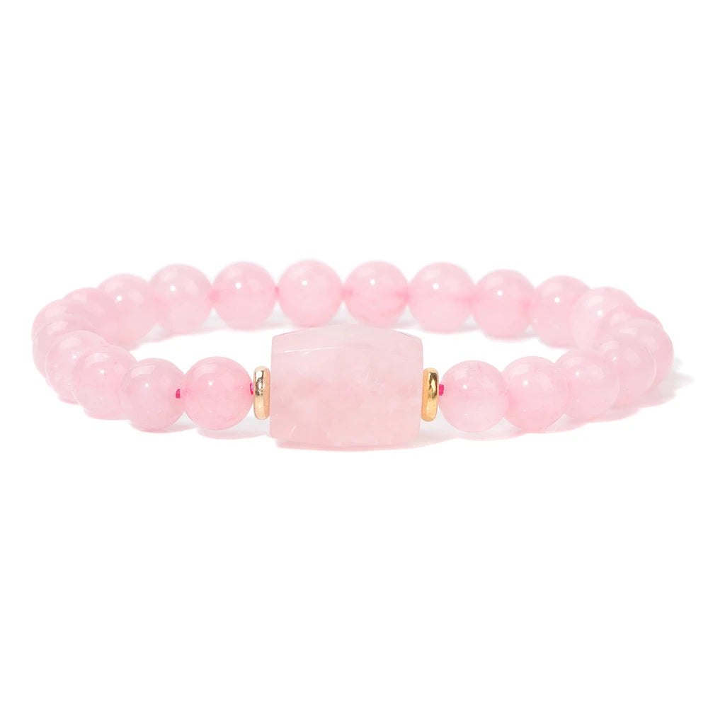 Natural Stone Crystal Beaded Bracelet Handmade Unisex Jewelry