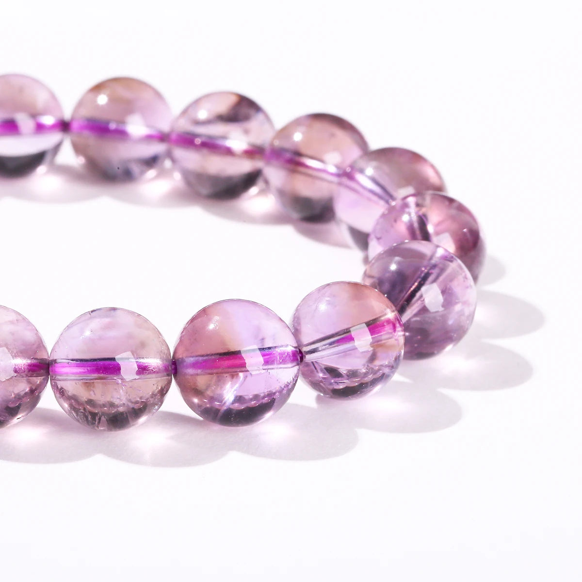 Natural Brazilian Ice Amethyst Beaded Bracelet – Gemstone Jewelry for Women and Me
