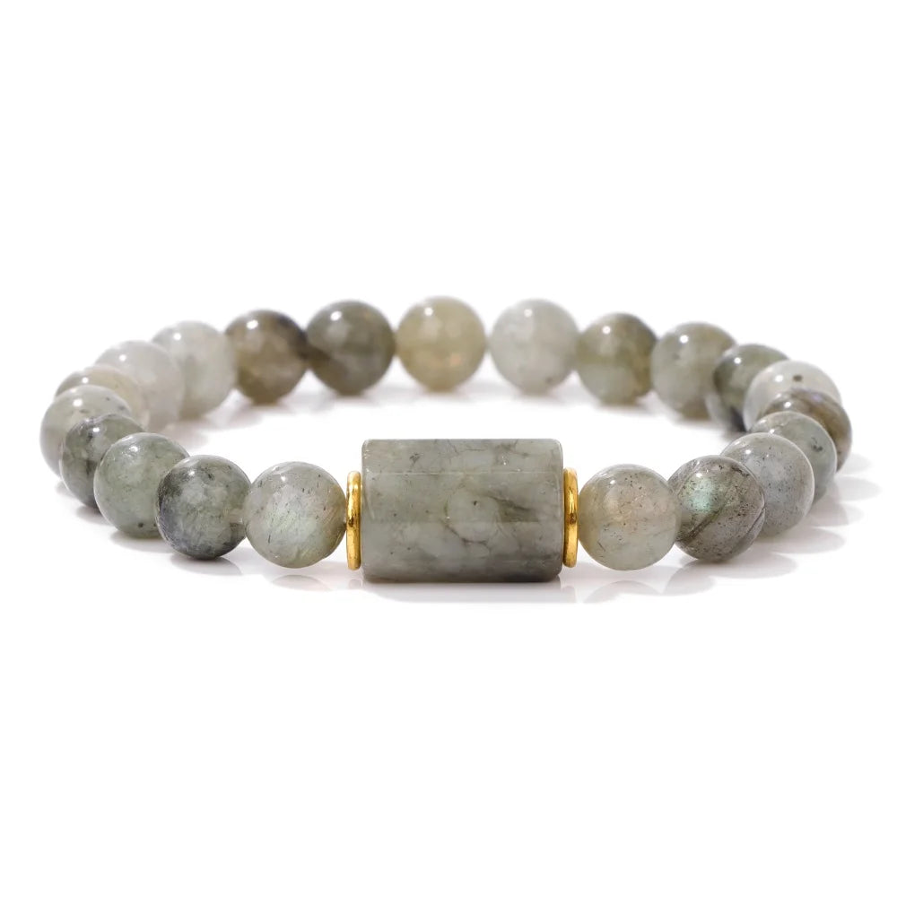 Natural Stone Crystal Beaded Bracelet Handmade Unisex Jewelry