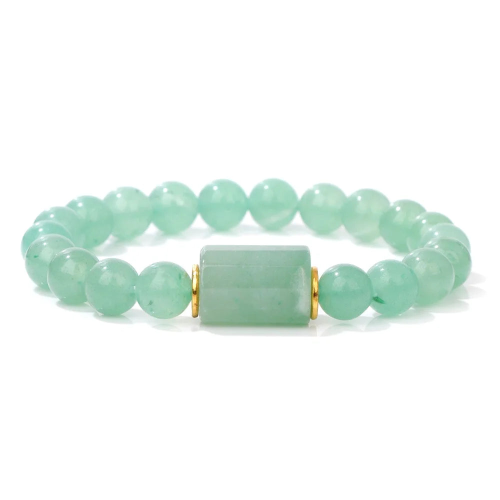 Natural Stone Crystal Beaded Bracelet Handmade Unisex Jewelry