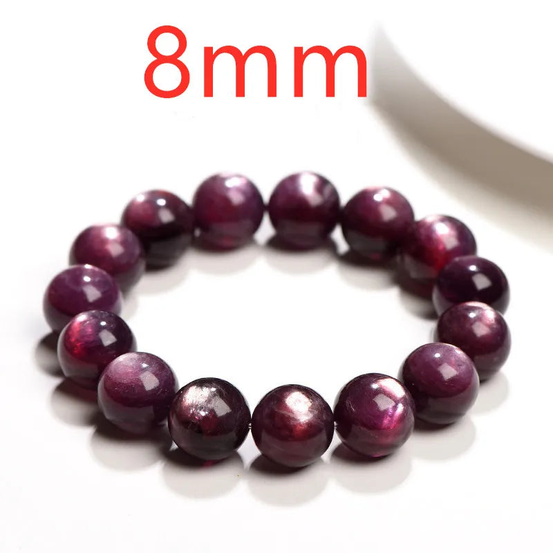 Natural Purple Lepidolite Quartz Beaded Bracelet – Gemstone Jewelry for Men and Women