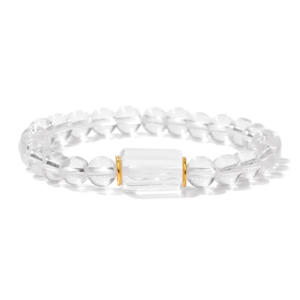 Natural Stone Crystal Beaded Bracelet Handmade Unisex Jewelry