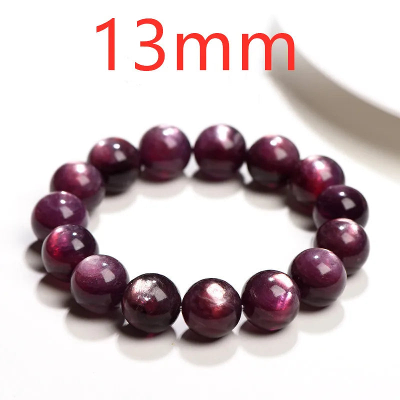 Natural Purple Lepidolite Quartz Beaded Bracelet – Gemstone Jewelry for Men and Women