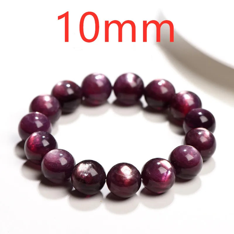 Natural Purple Lepidolite Quartz Beaded Bracelet – Gemstone Jewelry for Men and Women