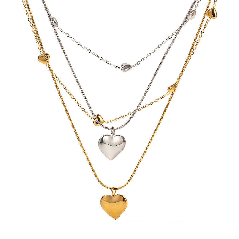 Love Double Layer Necklace 18K Gold-Plated Clavicle Necklace