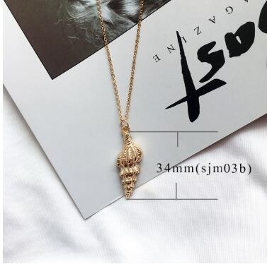 New Fashion Gold Alloy Necklace for Women - Model Conch Pendant Necklace, Summer Jewelry, Starfish Necklace