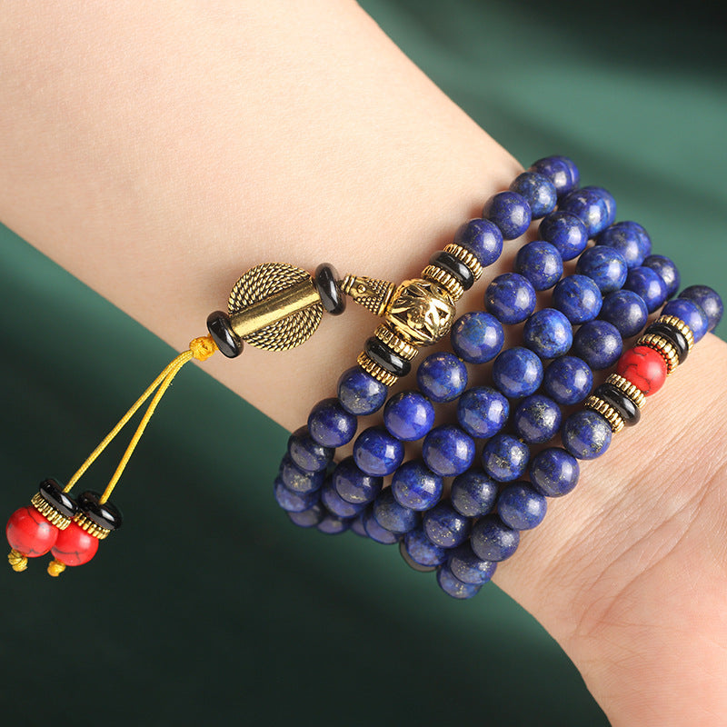 Natural 5A Imperial Lapis Lazuli 108 Beads Bracelet