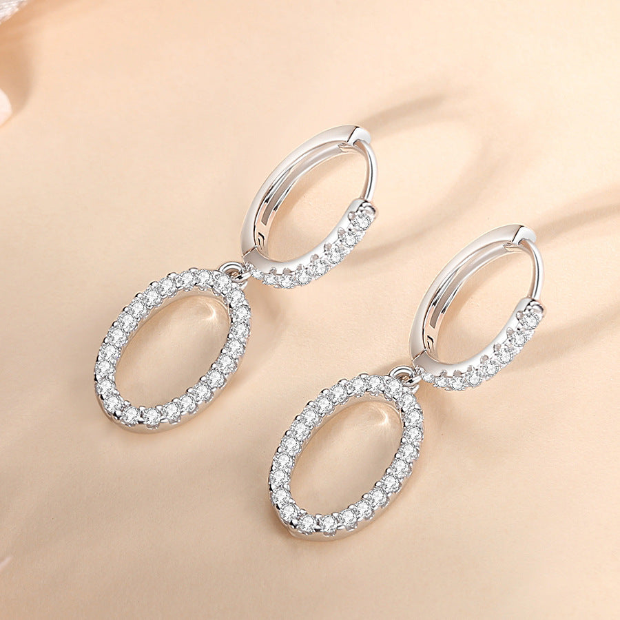 Sterling Silver 925 Light Luxury European And American Style Ring Ear Clip Women