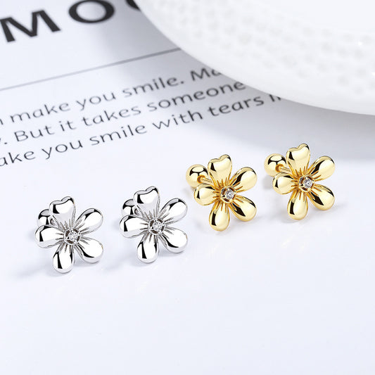 Women's Five Petal Flower Bud Thread Minimalist Personality All-match Temperament Earrings