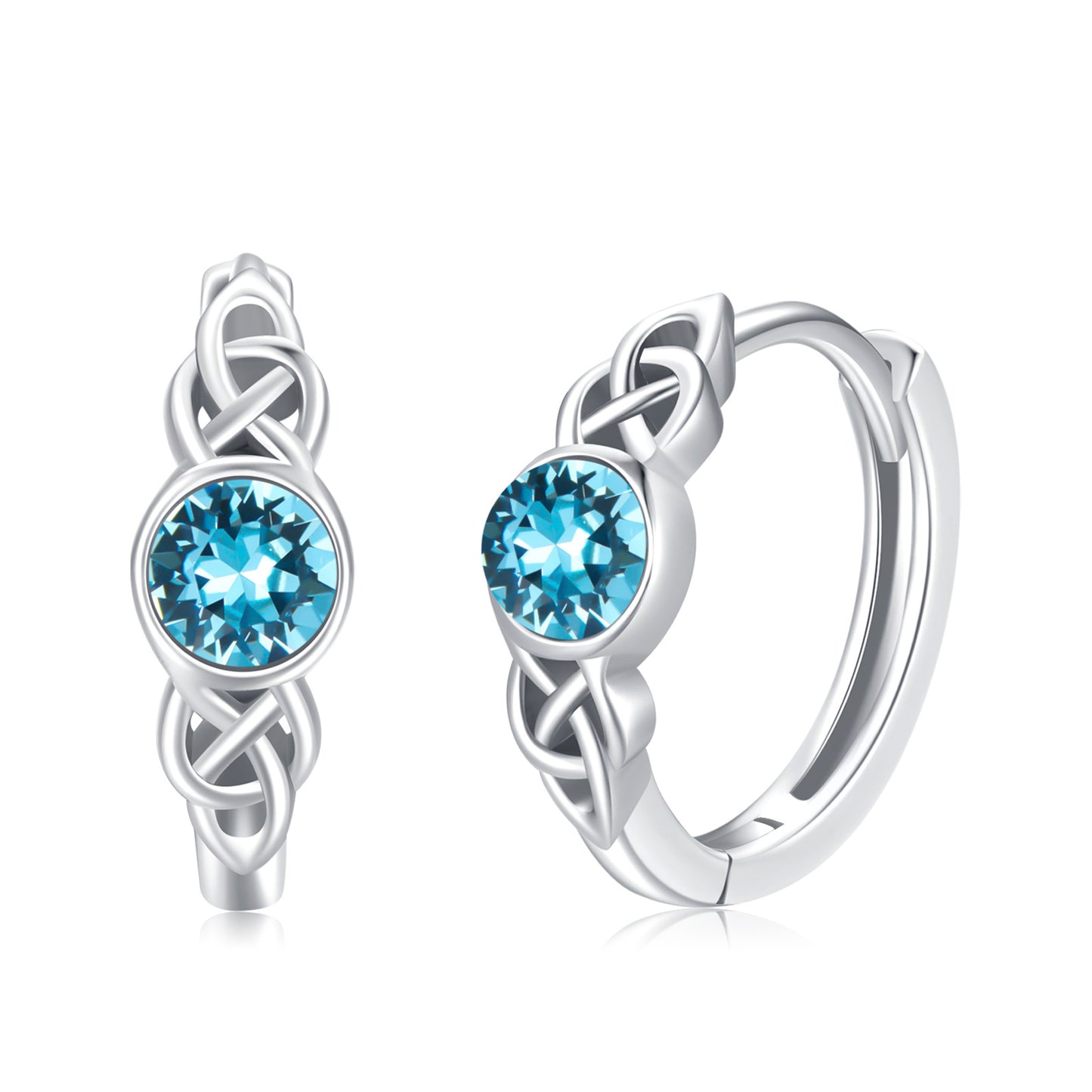 Hypoallergenic Sterling Silver Celtic Moonstone Hoop Earrings As For Women