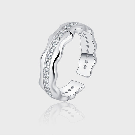 INS Design River Ring S925 Sterling Silver Female Set Zircon