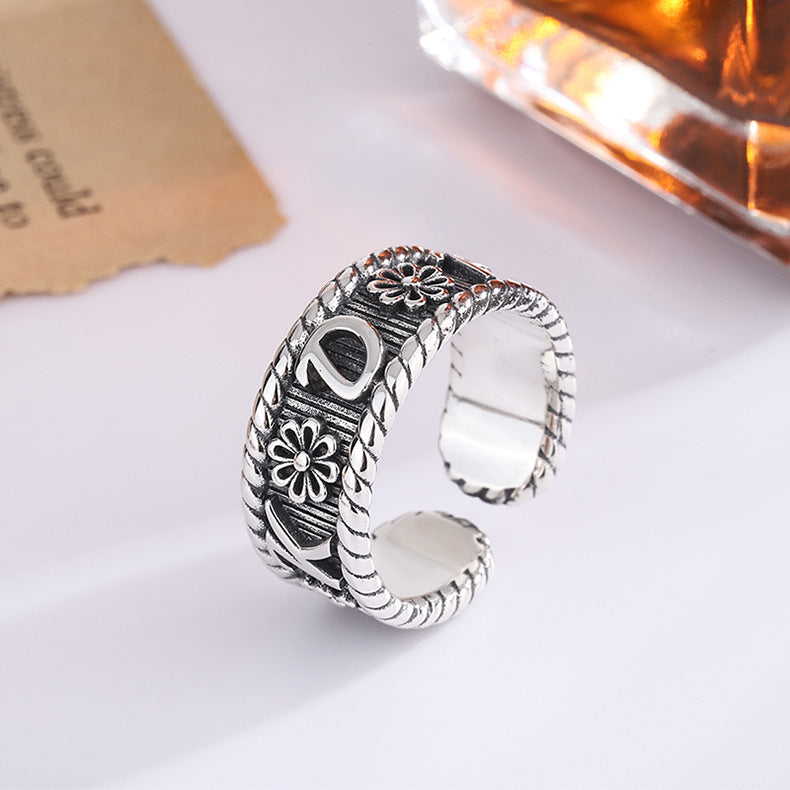 Original Design Classic Retro 925 Sterling Silver Daisy Flower Ring