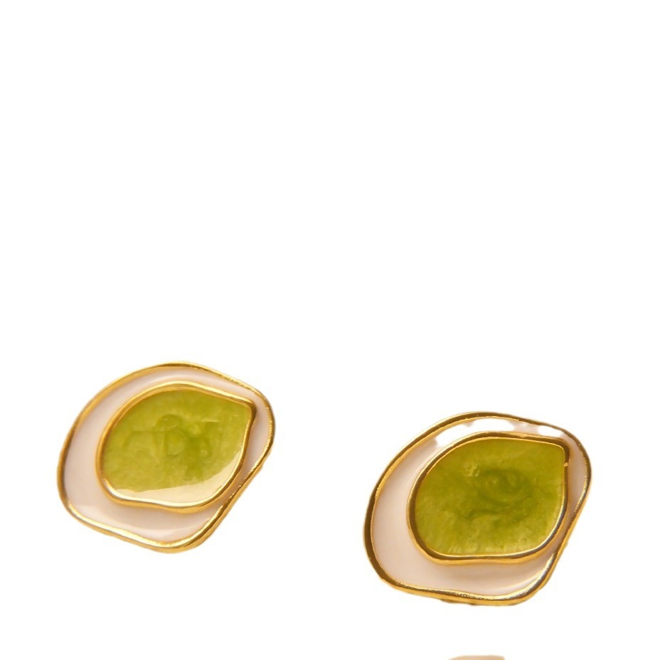 French High Sense Earrings Drop Oil Contrast Earrings