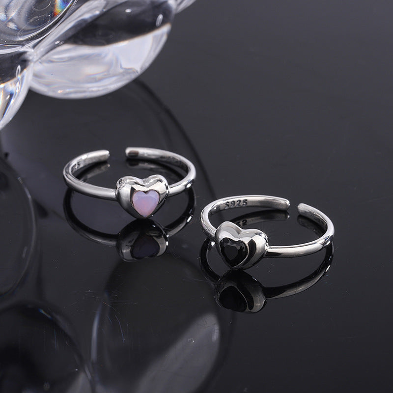 Small Design S925 Sterling Silver Love Ring Female