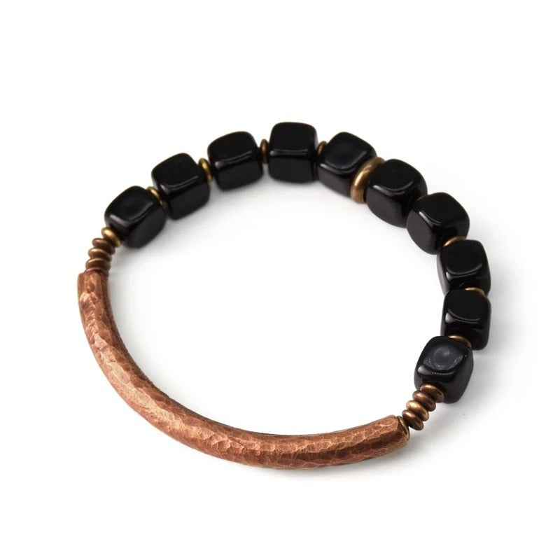 Women's Fashion Obsidian Cube Bracelet