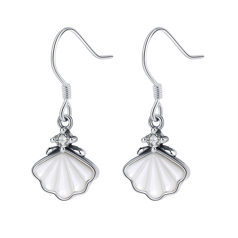 One Shell Sterling Silver 925 Earrings Female Ear Clip Earrings