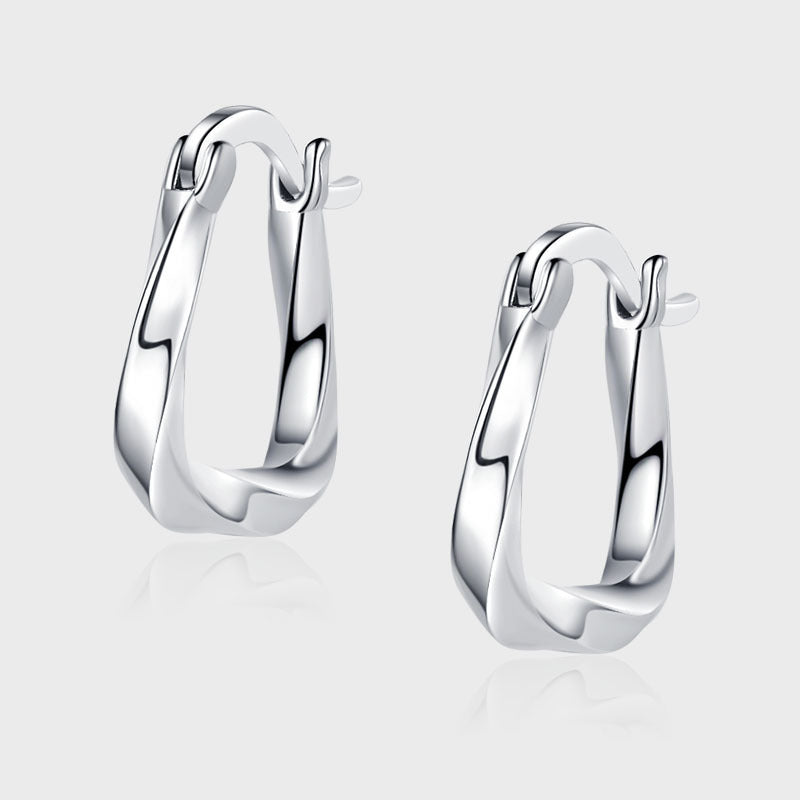 S925 Sterling Silver Geometric Earrings Temperament Advanced Atmosphere Earrings