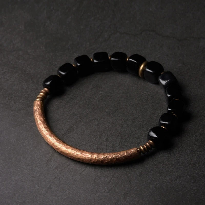 Women's Fashion Obsidian Cube Bracelet