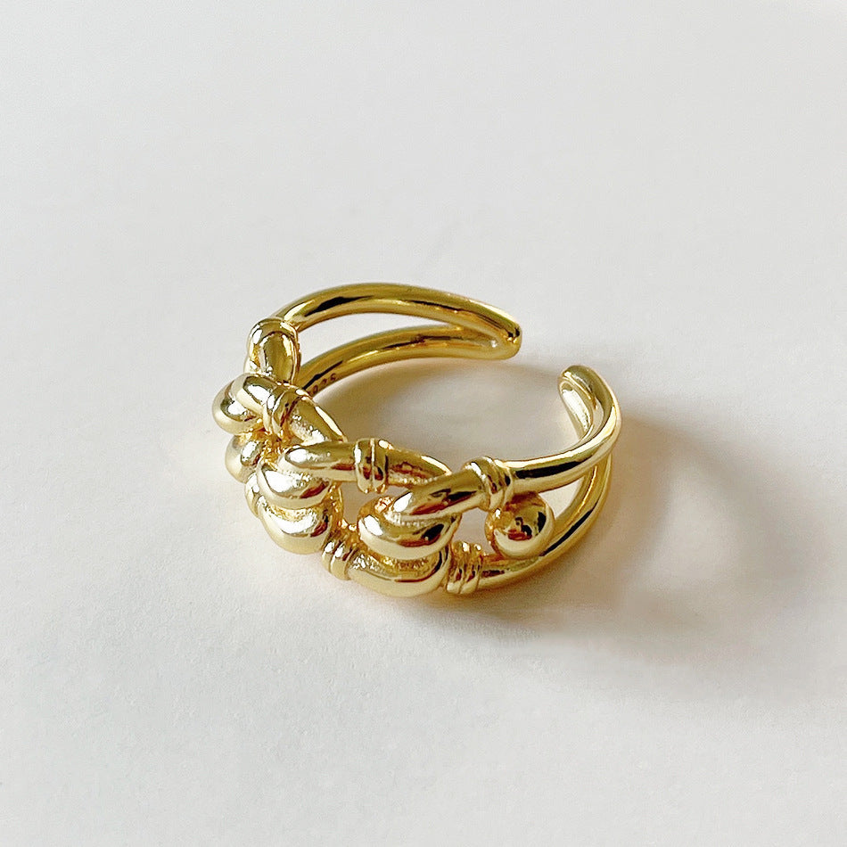 Jewelry Minimalist  Trend Golden Industrial Style Ring fashion accessories