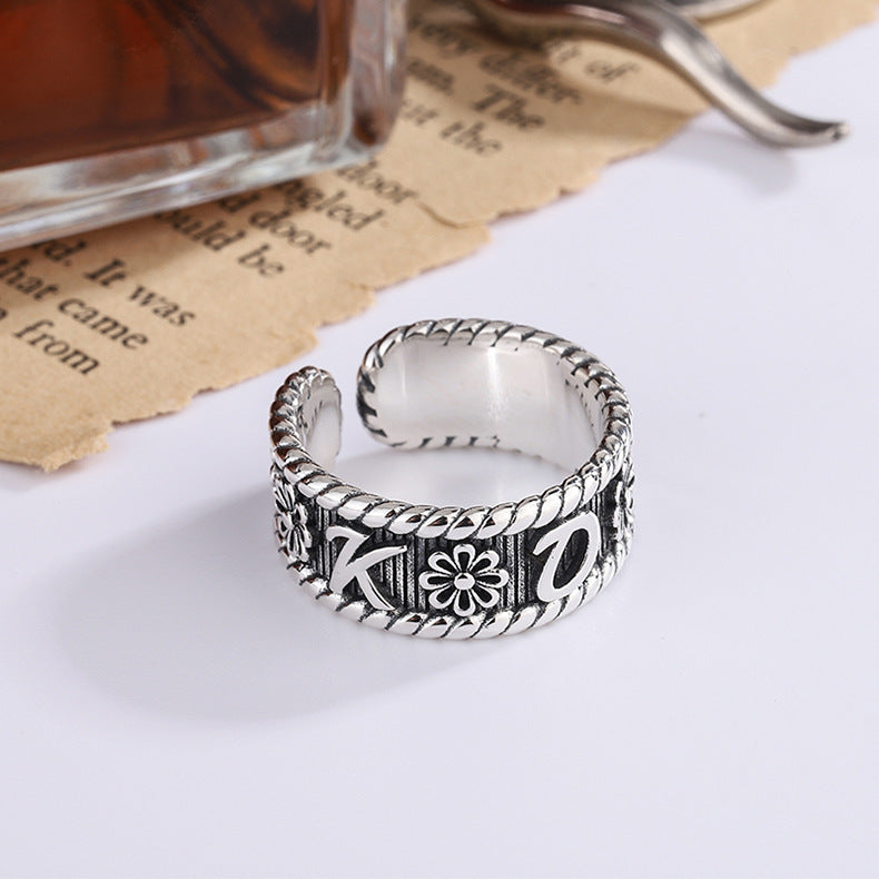 Original Design Classic Retro 925 Sterling Silver Daisy Flower Ring