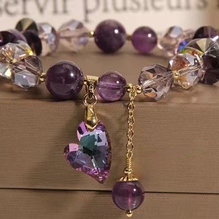 Natural Amethyst New Chinese Style Love Gemstone Bracelet