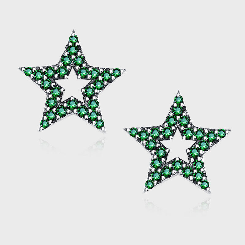 S925 Sterling Silver Vintage Star Earrings