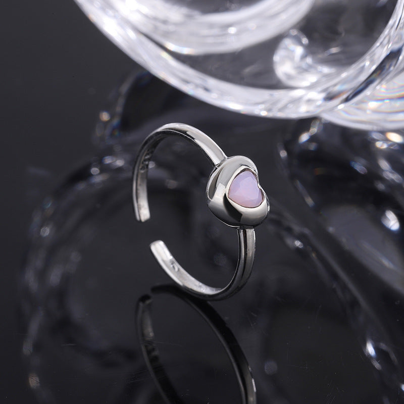 Small Design S925 Sterling Silver Love Ring Female