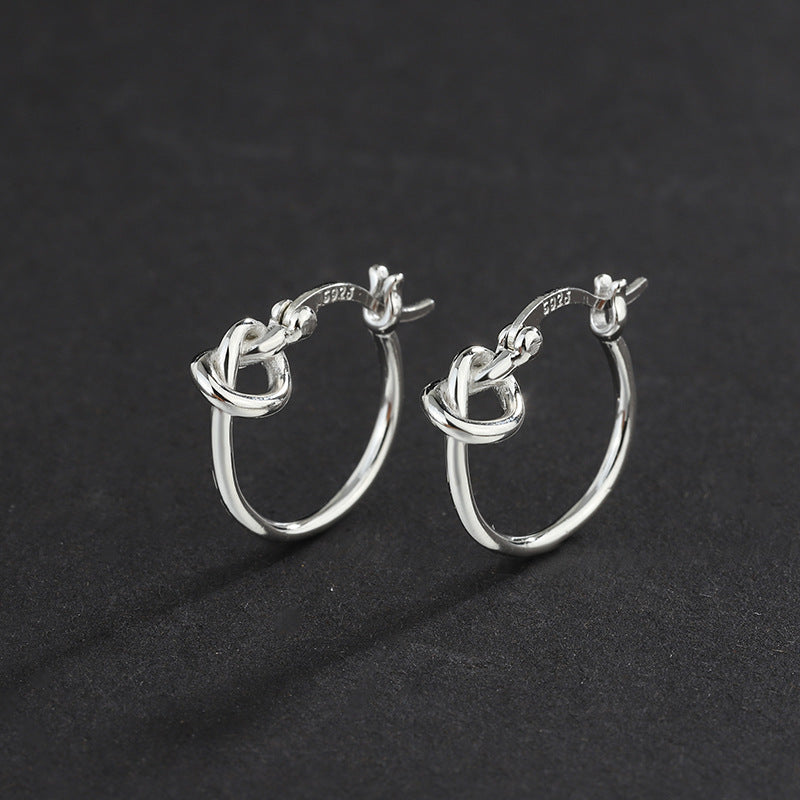 925 Sterling Silver Plain Earrings Small Earrings Female