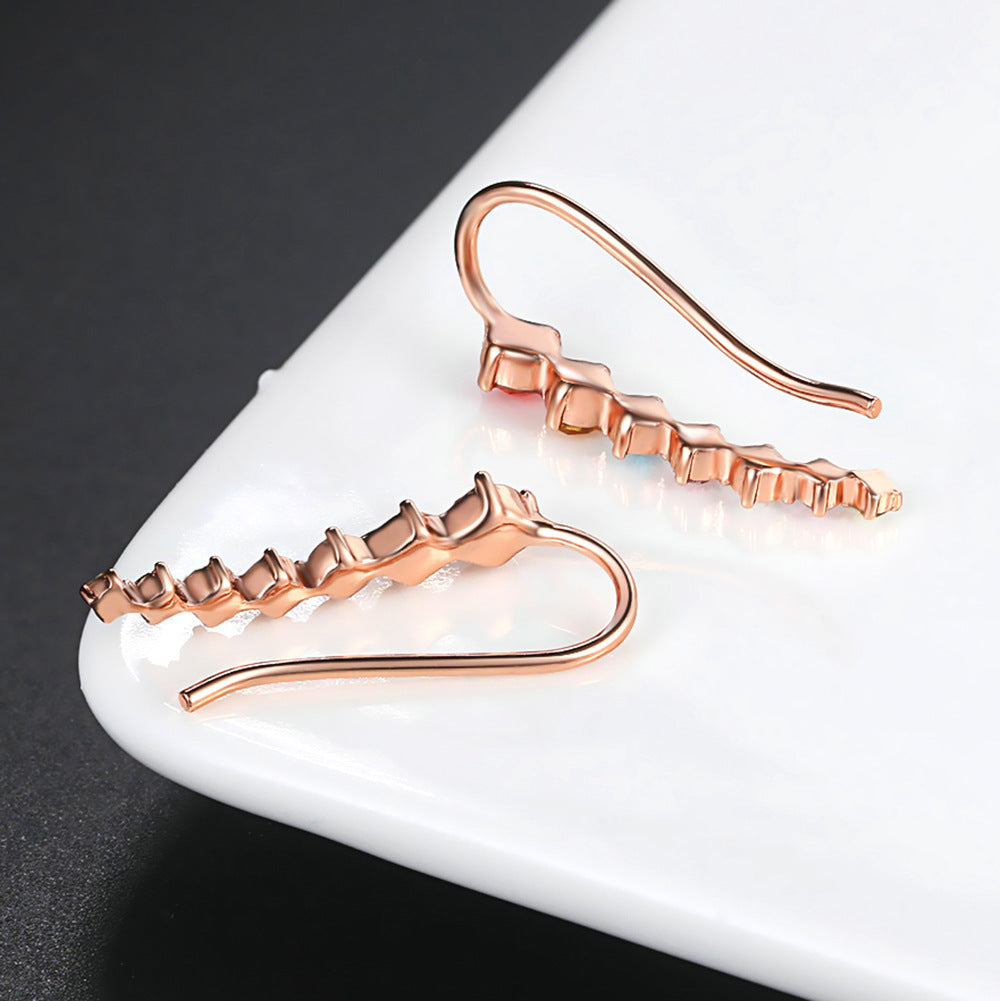 Simple Fashion Color Zircon Ear Hanging