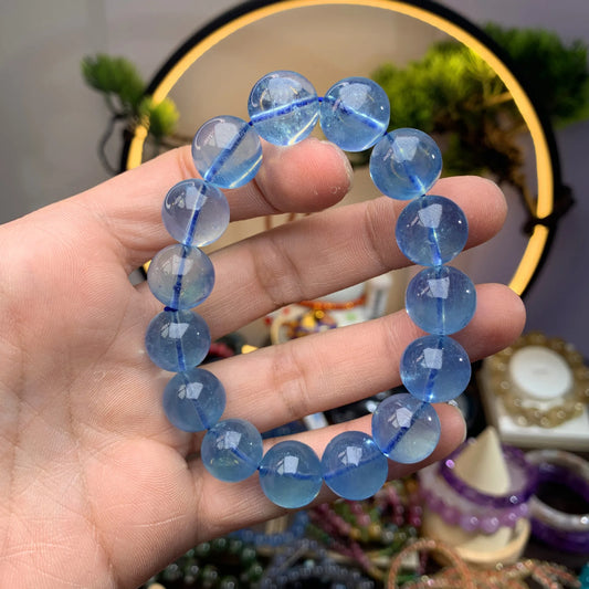 A beautiful blue crystal bracelet designed to support emotional balance and inner peace, perfect for daily wear or as a thoughtful wellness gift.