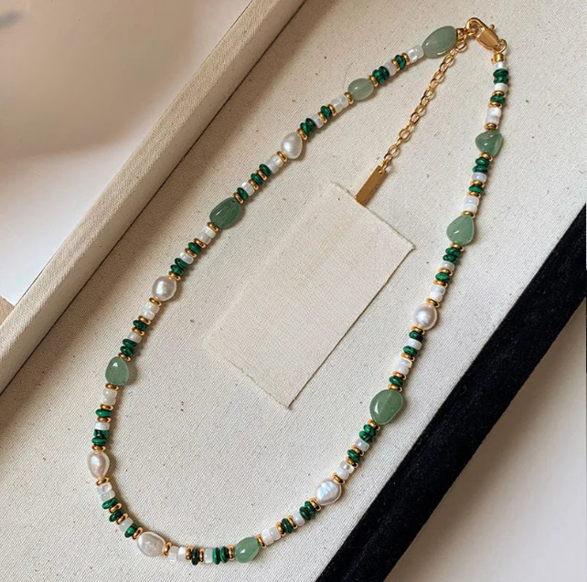 New Arrival Trendy Natural Freshwater Pearl & Jade Stone 14K Gold Filled Female Jewelry Set For Women Necklace Bracelet Gifts