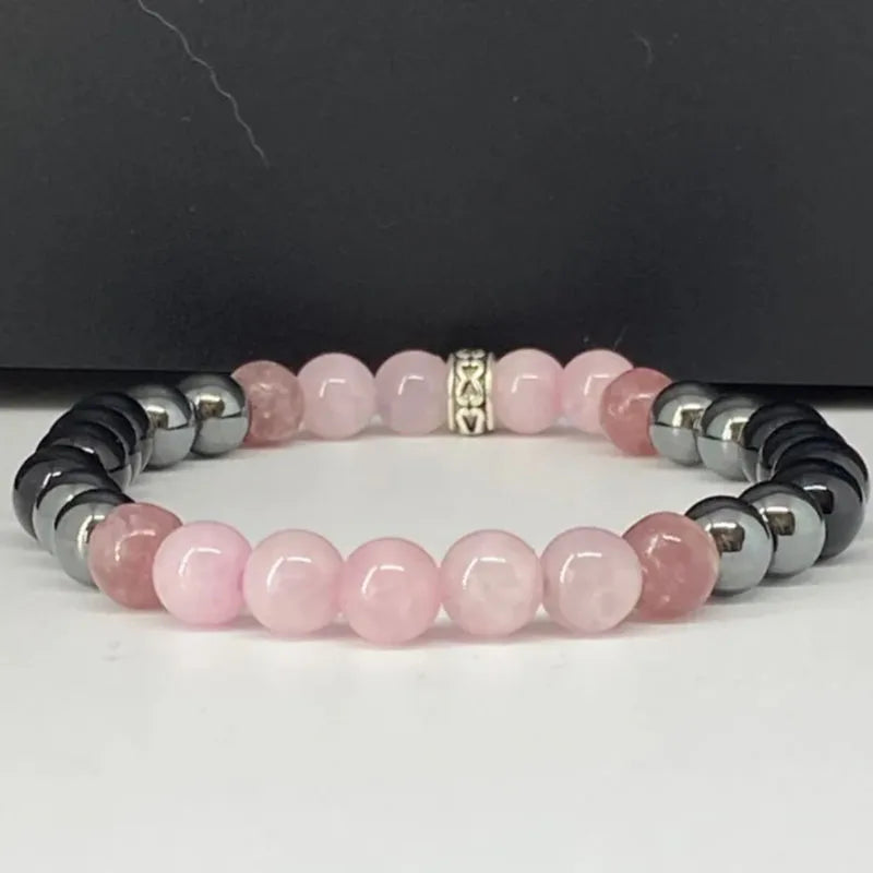 This elegant two-tone crystal bracelet combines contrasting colors for a unique and refined look, perfect for adding sophistication to any style.