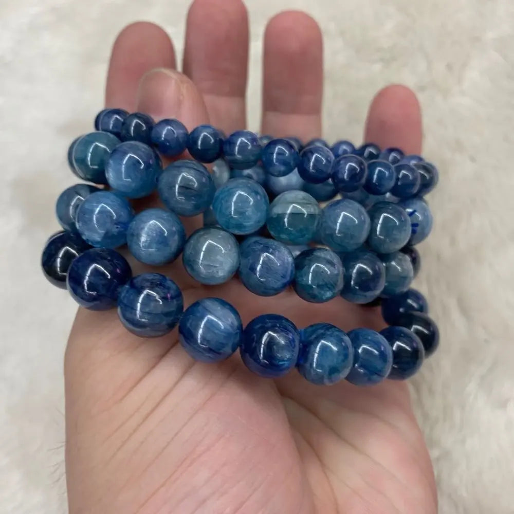 round natural kyanite beads bracelet natural stone bracelet DIY jewerly for woman for man